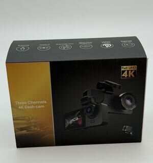 3 Channel 4K Dash Cam Front Rear Inside Camera DVR G-Sensor Night Vision